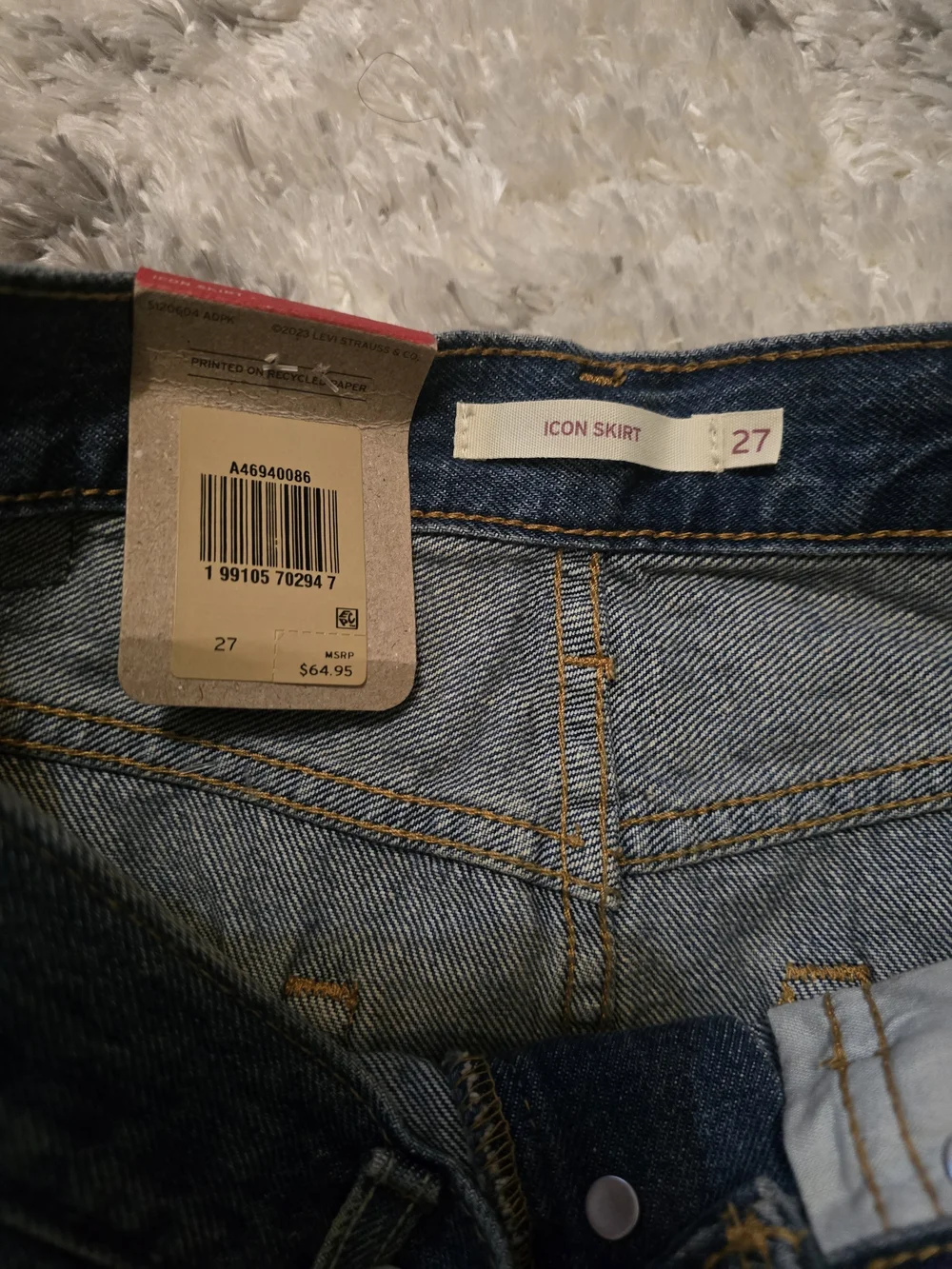 Levi's Classic Dark Blue Denim Mini Skirt